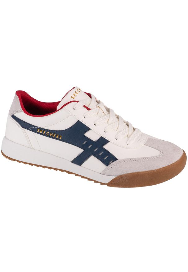 skechers - Męskie ZINGER MANZANILLA TOTALE Sneakersy Biały / Granatowy / Czerwony. Kolor: biały, czerwony, wielokolorowy, niebieski. Materiał: guma, syntetyk. Szerokość cholewki: normalna
