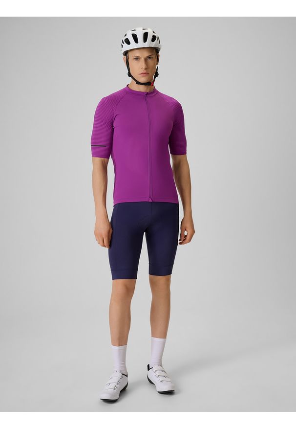 4f - 4F Koszulka kolarska męska - fioletowa XXL. Kolor: fioletowy. Materiał: włókno. Długość: długie. Sport: kolarstwo