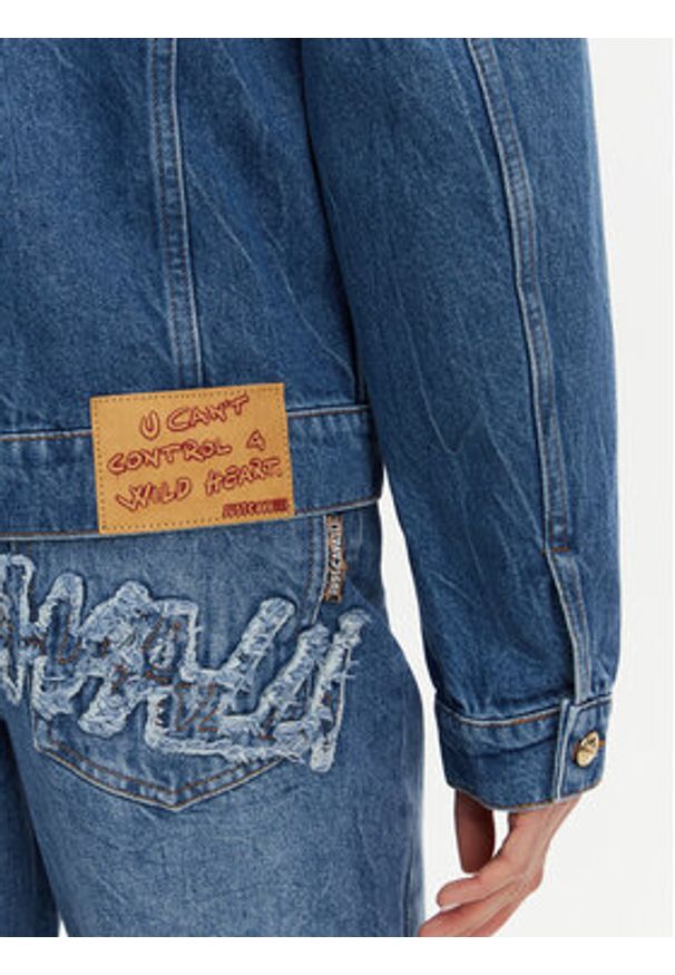 Just Cavalli Kurtka jeansowa 78PAS4O3 Niebieski Regular Fit. Kolor: niebieski. Materiał: bawełna
