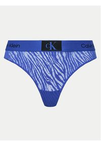 Calvin Klein Underwear Stringi 000QF7378E Niebieski. Kolor: niebieski. Materiał: syntetyk