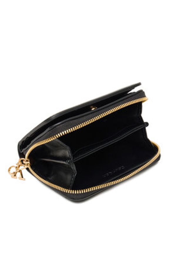 Calvin Klein Mały Portfel Damski Ck Medium Flap Zip Around LV04F1075G Czarny. Kolor: czarny. Materiał: skóra