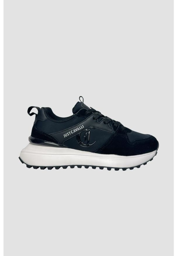 Just Cavalli - JUST CAVALLI Czarne sneakersy Fondo Karina, Rozmiar 41. Kolor: czarny