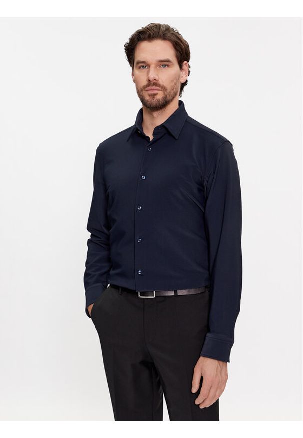 BOSS - Boss Koszula P-Hank-Kent-C1-222 50503111 Granatowy Slim Fit. Typ kołnierza: kołnierzyk klasyczny. Kolor: niebieski. Materiał: syntetyk