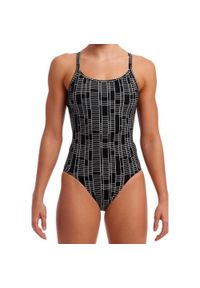 Strój do pływania menstruacyjny FUNKITA Up The Ladder -Swim Secure Diamond Back. Kolor: czarny #1
