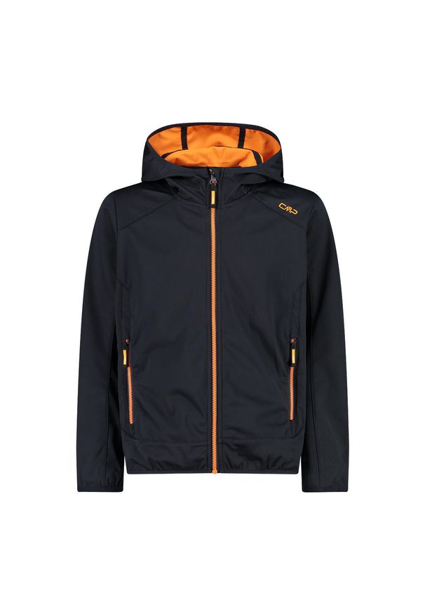 Kurtka z kapturem dla dziecka CMP. Typ kołnierza: kaptur. Kolor: niebieski. Materiał: softshell. Styl: sportowy
