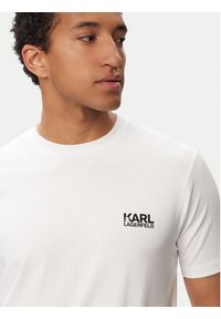 Karl Lagerfeld - KARL LAGERFELD T-Shirt 755781 563235 Biały Regular Fit. Typ kołnierza: dekolt w karo. Kolor: biały. Materiał: bawełna #2