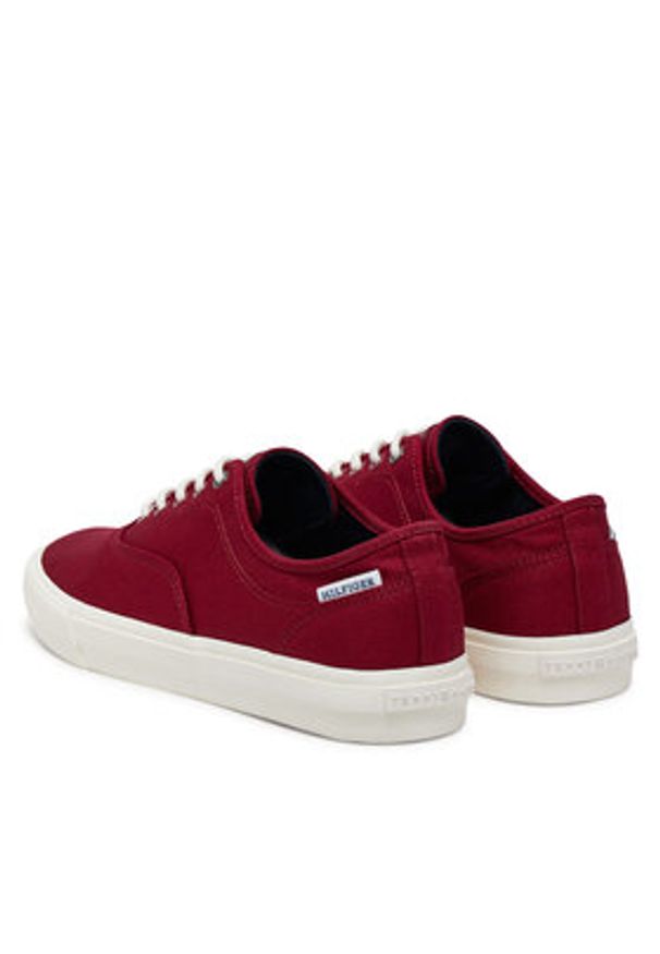 TOMMY HILFIGER - Tommy Hilfiger Tenisówki Hi Vulc Oxford Twill FM0FM05400 Czerwony. Kolor: czerwony. Materiał: materiał
