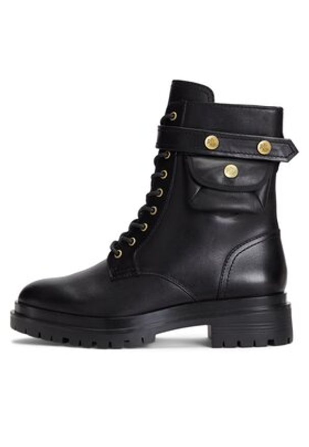 Lauren Ralph Lauren Trapery 802916475001 Czarny. Kolor: czarny. Materiał: skóra