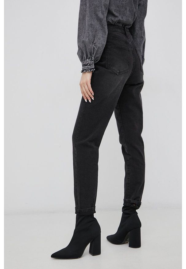 Vila Jeansy damskie high waist. Stan: podwyższony. Kolor: szary