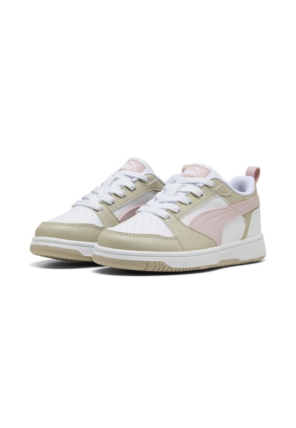 Puma - Dziecięce sneakersy Rebound V6 Lo PUMA White Mauve Mist Desert Dust Pink Beige. Kolor: biały, różowy, wielokolorowy, beżowy