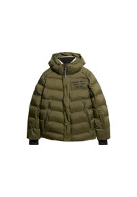 Kurtka puchowa Superdry. Kolor: zielony. Materiał: puch. Długość rękawa: długi rękaw #1