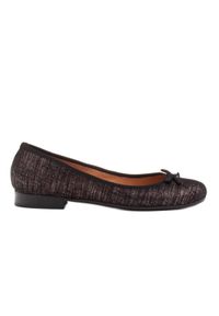 Marco Shoes Baleriny damskie Marco z wysokiej jakości zamszu naturalnego czarne. Kolor: czarny. Materiał: zamsz