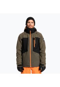 Kurtka snowboardowa męska Quiksilver Dawson. Kolor: wielokolorowy, zielony, brązowy. Sezon: zima. Sport: snowboard