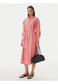 LOLA CASADEMUNT Sukienka koszulowa MS2616039 Koralowy Regular Fit. Kolor: pomarańczowy. Materiał: bawełna. Typ sukienki: koszulowe #5