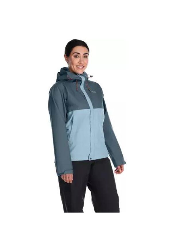 Kurtka przeciwdeszczowa damska Rab Downpour Eco. Kolor: niebieski. Sport: turystyka piesza