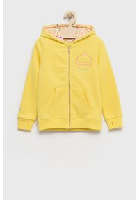 Femi Stories bluza dziecięca kolor żółty z kapturem z nadrukiem. Okazja: na co dzień. Typ kołnierza: kaptur. Kolor: żółty. Wzór: nadruk. Styl: casual #1
