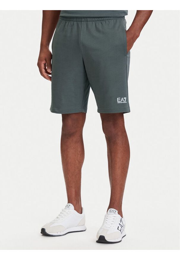 EA7 Emporio Armani Szorty sportowe 8NPS65 PJVRZ U8085 Szary Regular Fit. Kolor: szary. Materiał: bawełna. Styl: sportowy