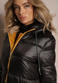 Renee - Czarno-Żółta Kurtka Cilitheme. Okazja: na co dzień. Kolor: czarny. Materiał: tkanina. Długość: długie. Styl: casual #3