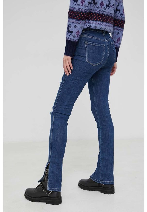 Answear Lab Jeansy damskie high waist. Stan: podwyższony. Kolor: niebieski. Styl: wakacyjny