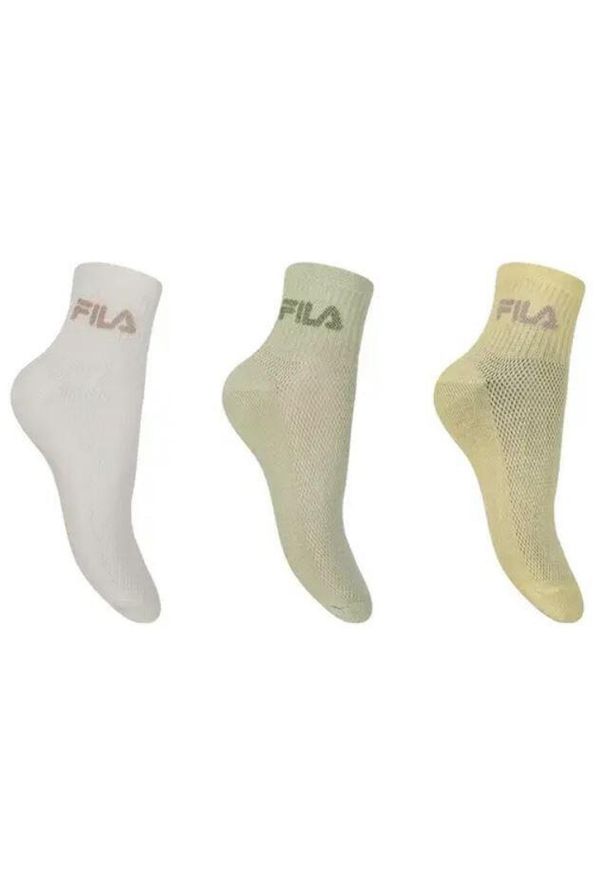 Fila 3-pack damskie skarpetki quarter 35-38. Kolor: żółty, zielony, biały, wielokolorowy