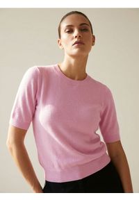 Sinsay - Sweter z krótkim rękawem - różowy. Kolor: różowy. Długość rękawa: krótki rękaw. Długość: krótkie
