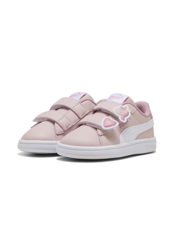 Puma - Sneakersy dla małych dzieci Smash 3.0 Badges PUMA Mauve Mist White Pink. Kolor: różowy, biały, wielokolorowy. Sport: turystyka piesza