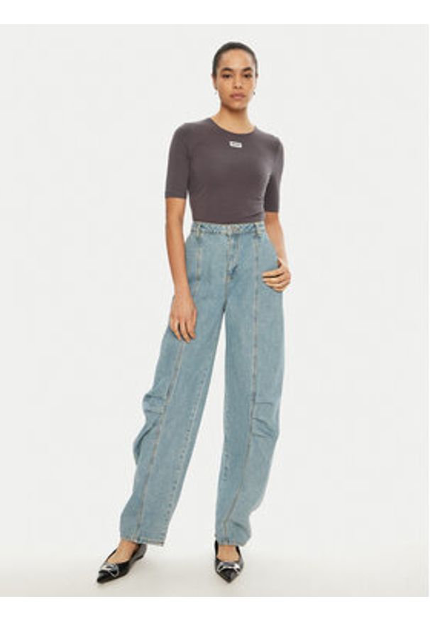 ROTATE T-Shirt 114094 Szary Regular Fit. Kolor: szary. Materiał: syntetyk, bawełna