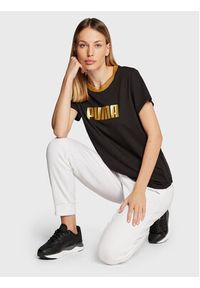 Puma T-Shirt Deco Glam 522381 Czarny Regular Fit. Kolor: czarny. Materiał: bawełna, syntetyk