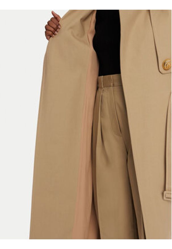 Balmain Trencz DF0TL155CF48 Beżowy Regular Fit. Kolor: beżowy. Materiał: bawełna