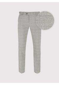 Pako Lorente - PAKO LORENTE – Szare spodnie garniturowe w kratkę. Kolor: szary. Materiał: poliester, wiskoza, elastan. Wzór: kratka. Styl: elegancki #7