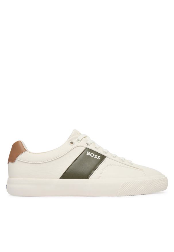 BOSS Sneakersy Aiden 50522833 Biały. Kolor: biały. Materiał: skóra