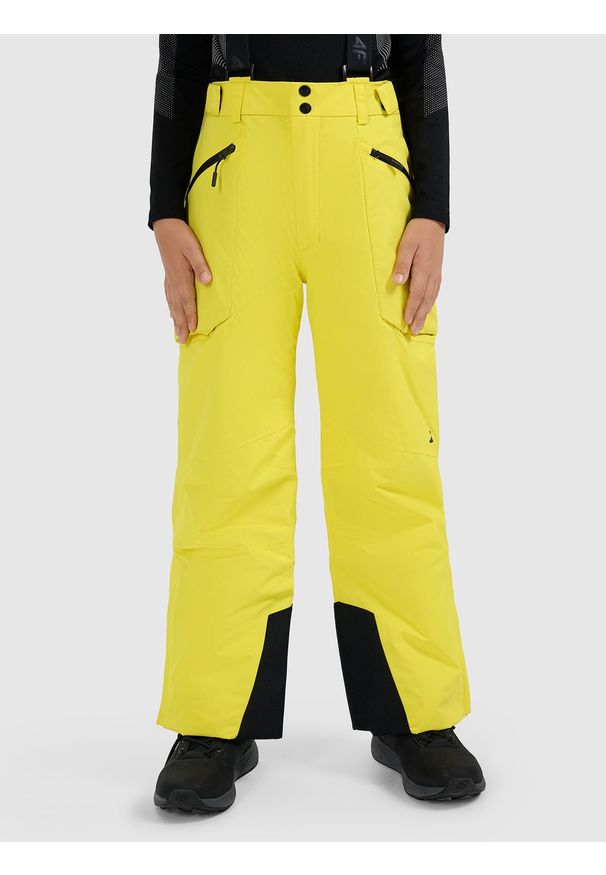 4f - 4F Spodnie narciarskie membrana 8000 chłopięce - żółte 158 (12-13 lat). Kolor: żółty. Materiał: poliester, materiał. Wzór: gładki. Sezon: lato. Sport: narciarstwo