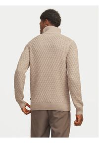 Jack & Jones - Jack&Jones Sweter Blunorth 12261780 Beżowy Regular Fit. Kolor: beżowy. Materiał: bawełna, syntetyk