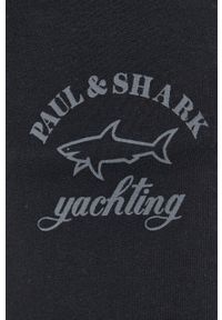 PAUL & SHARK - Paul&Shark spodnie dresowe bawełniane męskie kolor czarny z nadrukiem. Kolor: czarny. Materiał: bawełna, dresówka. Wzór: nadruk #4