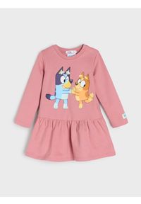 Sinsay - Sukienka z baskinką Bluey - różowy. Kolor: różowy #1