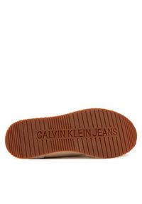 Calvin Klein Jeans Sneakersy Runner Sock Laceup Ny-Lth Wn YW0YW00840 Beżowy. Kolor: beżowy. Materiał: materiał #5