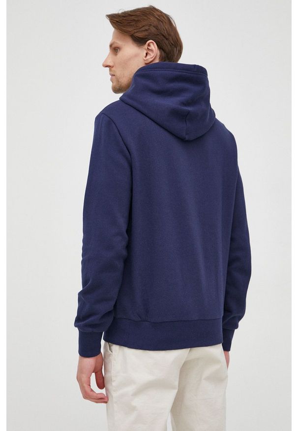 Polo Ralph Lauren bluza męska kolor granatowy z kapturem z aplikacją. Okazja: na co dzień. Typ kołnierza: polo, kaptur. Kolor: niebieski. Wzór: aplikacja. Styl: casual