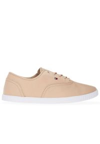 TOMMY HILFIGER - Buty damskie Tommy Hilfiger Canvas Lace Up FW0FW07805-TRY - różowe. Okazja: na co dzień. Kolor: różowy. Materiał: bawełna, poliester, tkanina, guma. Szerokość cholewki: normalna #1