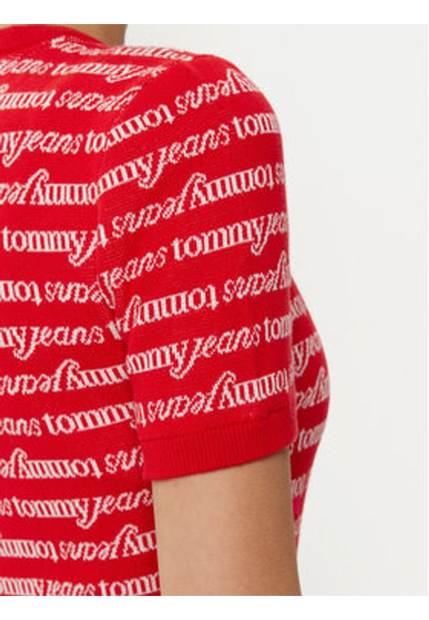 Tommy Jeans Sukienka codzienna DW0DW19478 Czerwony Slim Fit. Okazja: na co dzień. Kolor: czerwony. Materiał: bawełna. Typ sukienki: proste. Styl: casual