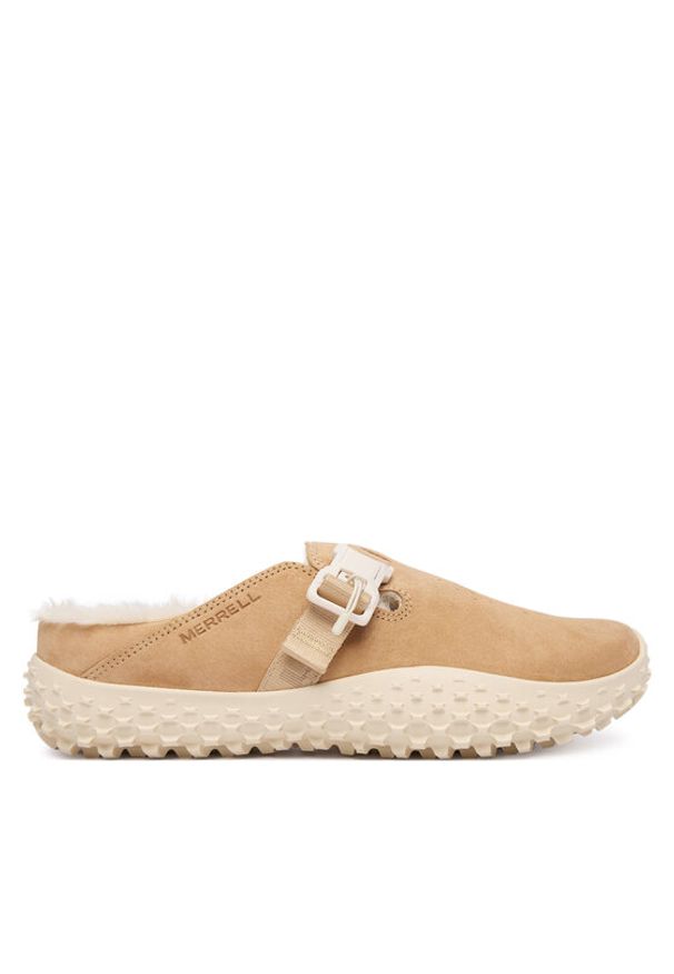 Merrell Klapki Wrapt Cozy J008652 Beżowy. Kolor: beżowy. Materiał: skóra, zamsz