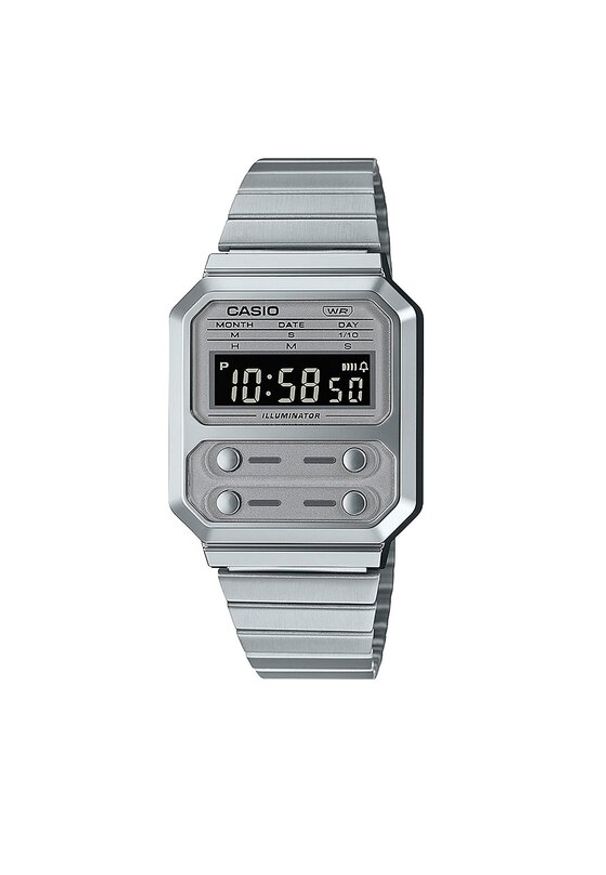 Casio Zegarek Vintage A100WE-7BEF Srebrny. Kolor: srebrny. Styl: vintage