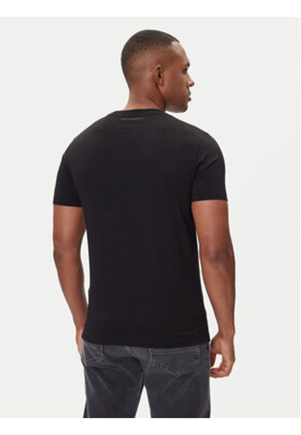 Karl Lagerfeld - KARL LAGERFELD T-Shirt 755066 554242 Czarny Regular Fit. Typ kołnierza: dekolt w karo. Kolor: czarny. Materiał: bawełna