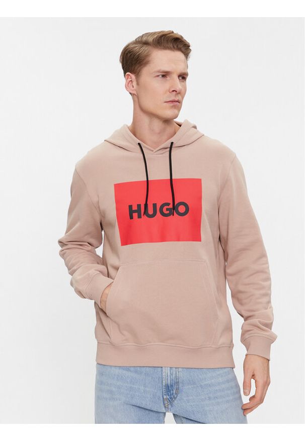 Hugo Bluza Duratschi223 50473168 Beżowy Regular Fit. Kolor: beżowy. Materiał: bawełna