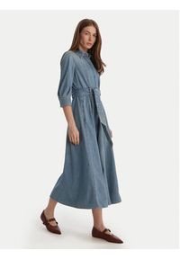 Marella Sukienka jeansowa Giambo 2613221024 Niebieski Regular Fit. Kolor: niebieski. Materiał: bawełna #4