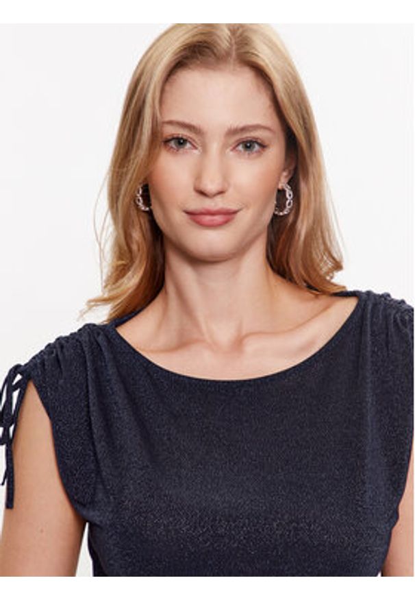 Marella Bluzka Elmo 2339410735 Granatowy Regular Fit. Kolor: niebieski. Materiał: wiskoza