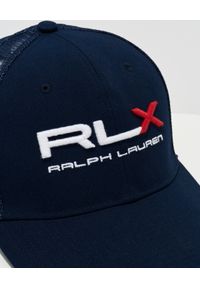 Ralph Lauren - RALPH LAUREN - Granatowa czapka z daszkiem RLX. Kolor: niebieski. Materiał: tkanina. Wzór: napisy #5