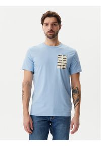 Calvin Klein Jeans T-Shirt Serif Box Graphic J30J327474 Błękitny Regular Fit. Kolor: niebieski. Materiał: bawełna #1