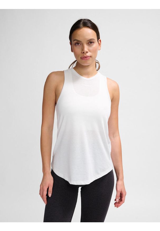 Damski tank top Hummel MT Vanja. Kolor: biały. Materiał: bawełna, dzianina, poliester