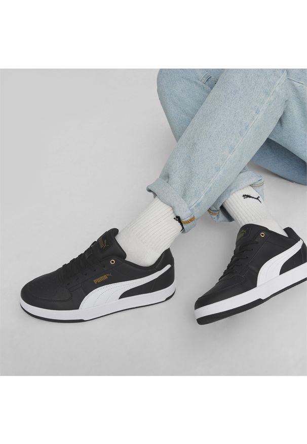 Puma - Sneakersy Caven 2.0 PUMA Black White Gold. Kolor: czarny, biały, wielokolorowy, żółty. Sezon: lato. Sport: turystyka piesza