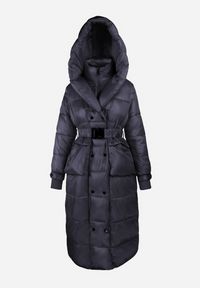 Born2be - Granatowa Kurtka Pikowana Długa Drerrigale. Kolor: niebieski. Materiał: materiał. Długość rękawa: długi rękaw. Długość: długie. Sezon: zima, jesień #7